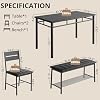 IRONCK Dining Table Set for 4, Kitchen Table with Upholstered Bench and 2 Chairs, Kitchen Table and Chairs Set for Small Space, Apartment, Black